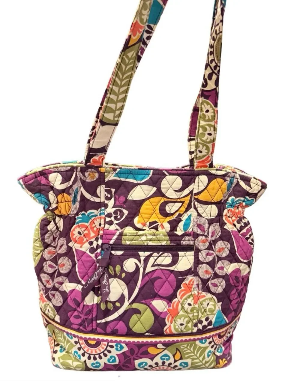 Vera Bradley Plum Crazy Glenna Shoulder Bag Quilted Retired Boho